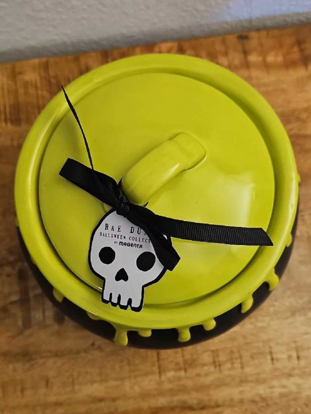 NWT Rae Dunn Halloween TOXIC Cauldron Canister Green Slime Jar - RARE